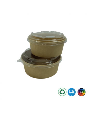 Saladier en carton kraft naturel