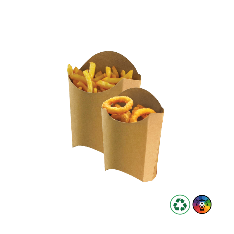 Étui à frites, oignons frits