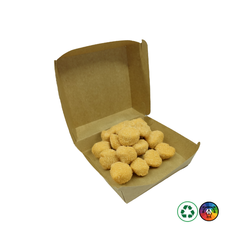 Boite repas en carton pour burger, hamburger, nuggets, kebab