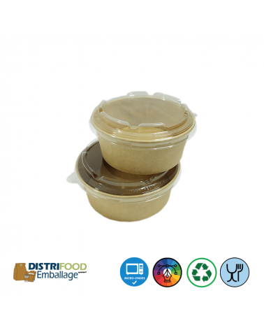 Saladier carton kraft naturel pour salades et plats froids