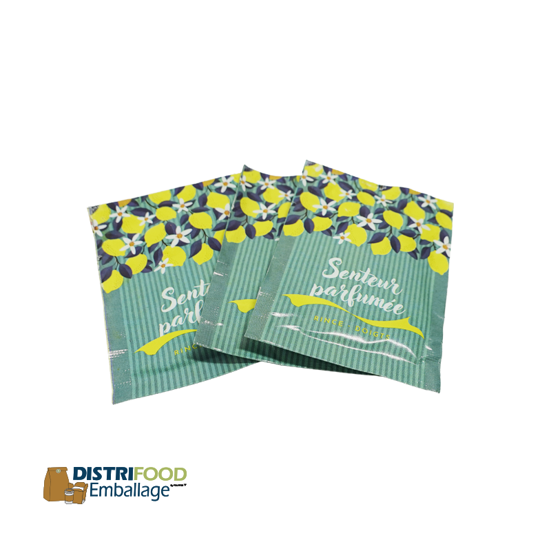 Rince-doigts citron individuel 6x8 cm – lot de 1000