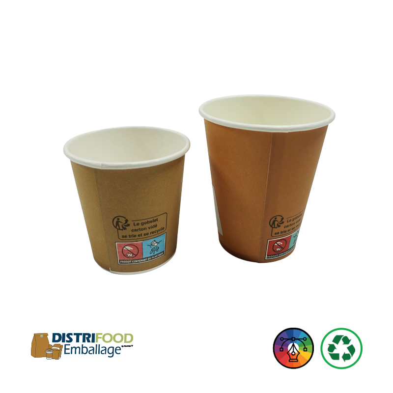 Gobelet carton pour boissons chaudes ou froides