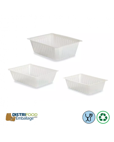 Barquette charcutière translucide en plastique alimentaire