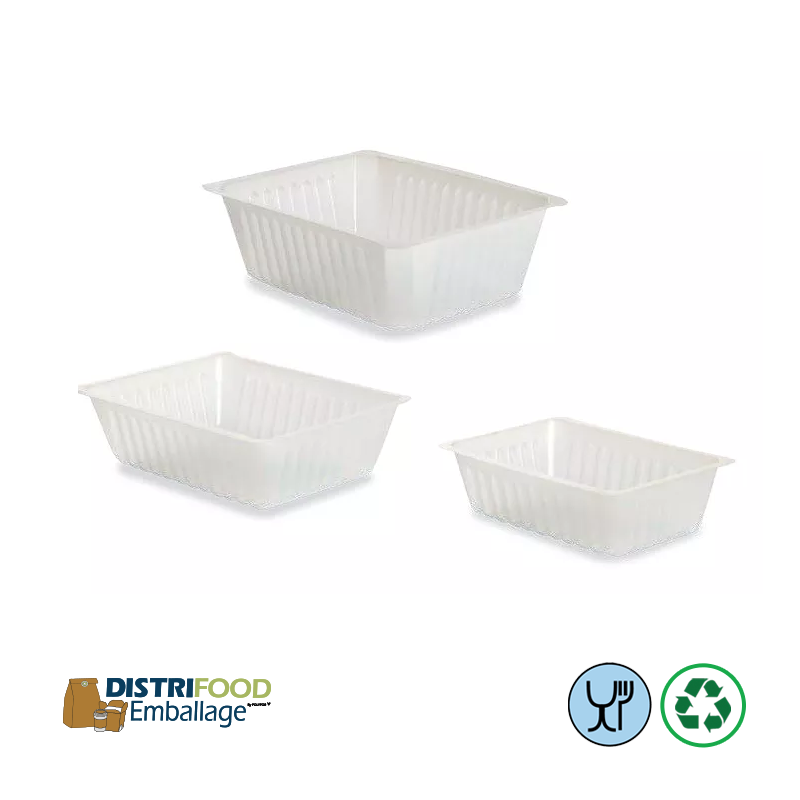 Barquette charcutière translucide en plastique alimentaire