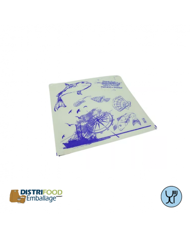 Pochette papier à fermeture adhésive pour poissonnerie