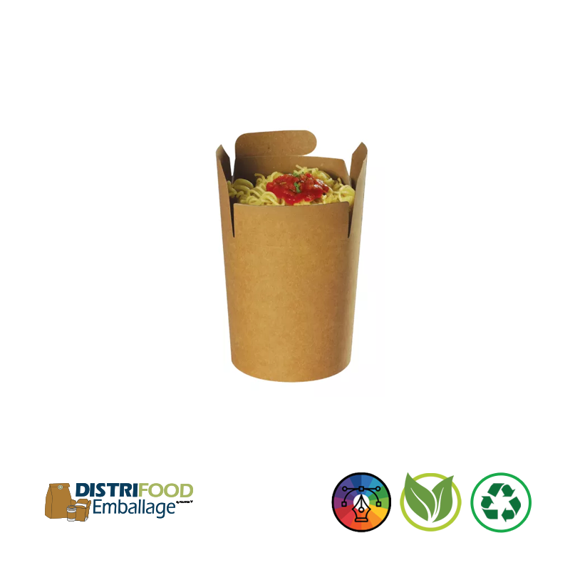Emballage carton idéal pour pâtes, nouilles et plats chauds